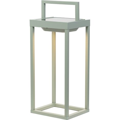 Zafferano - Lanterne Solaire À 2 Led, 37,3 Cm - Lampe Murale Et De Table À Piles 2W Avec Capteur Crépusculaire - Vert Sauge (1/4)