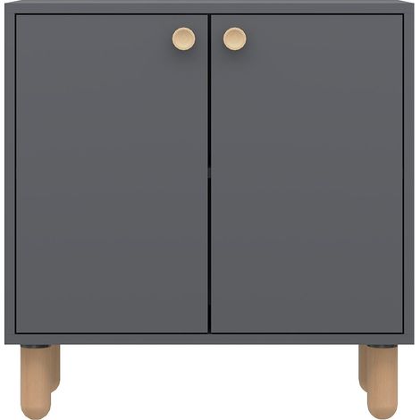 Holzanrichte "Lina" - 72 x 36 x 73 cm - Anthrazitgrau