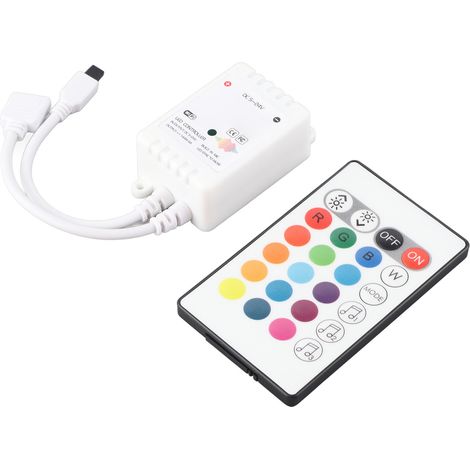 LED-Streifen-Controller mit Infrarot, 24 Tasten, WLAN, Bluetooth, DC 5–24 V, intelligenter Sprachsteuerung für Tuya Family KTV (3-Wege-System) (1/5)