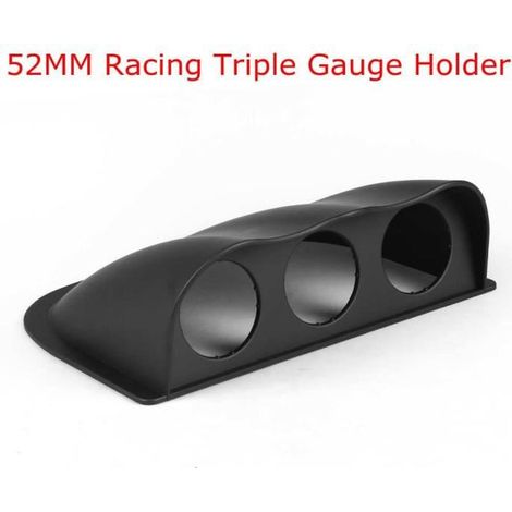3 x Jauge de carburant 52 mm, support universel triple type racing, montage tableau de bord voiture (1/4)