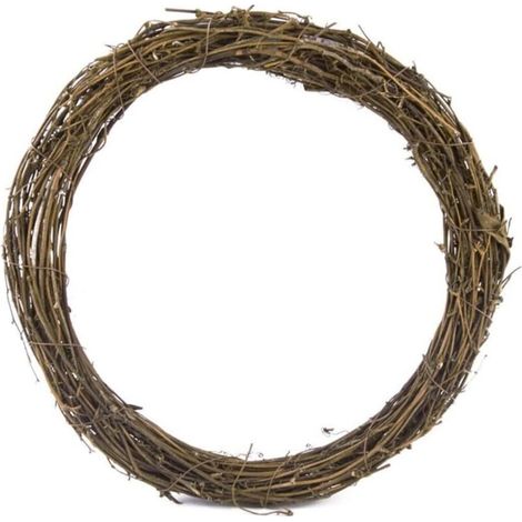 Guirnalda de enredaderas primaverales – 40 cm, ratán natural, para colgar en la puerta/pared/Navidad (hazlo tú mismo) (1/4)