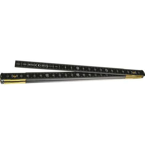 Mètre Pliant Alu Noir 1m Durabilité Extrême, Légèreté - Metrica