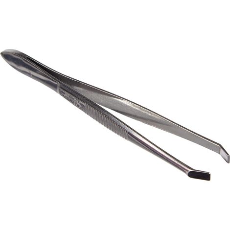 1 Pince à épiler Inox, Mors carrés, 9 cm, Pour soins personnels