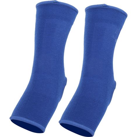 1 paire de protège-chevilles de sport pour Sanda, Muay Thaï, Boxe, Karaté, Taekwondo, bleu, taille M (1/5)