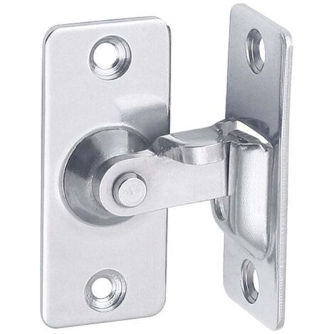 90-Grad-Türschlossriegel, Sicherheitswinkelschlossriegel aus Edelstahl für Schiebe-/Drucktüren, Satin-Nickel