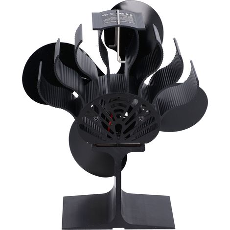 Ventilateur de poêle à bois écologique à une tête et 4 pales, alimenté par la chaleur, pour foyer au bois et distribution efficace de la chaleur (1/5)