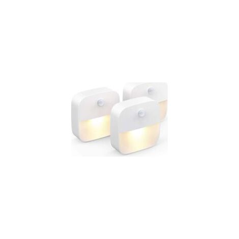 Luce notturna a LED, autoadesiva da parete con sensore di movimento, ideale per bagno, camera da letto, corridoio, luce bianca calda - Crezuo
