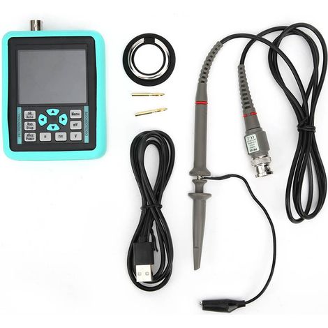 Oscilloscope numérique portable DS0511G 2,4 pouces, bande passante 120 MS/s, échantillonnage 500 MHz, mini-mètre de mesure de signal, appareil de test électronique compact et pratique. (1/5)