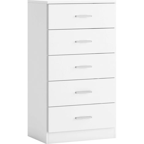 Sinfonier Couple 5 cajones cajonera dormitorio blanco mate 50x90x33cm (1/5)