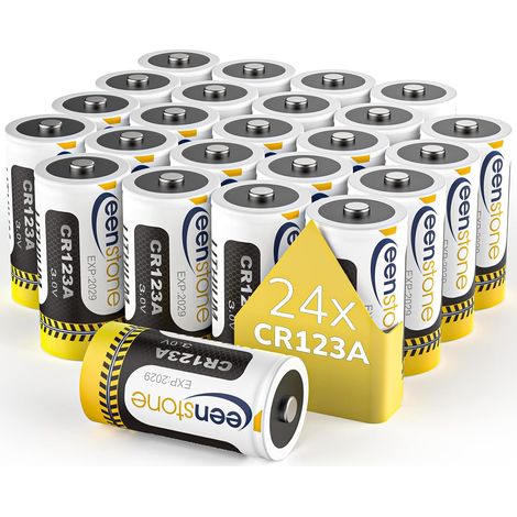 3V 1600mAh Piles CR17345 3V Lithium Jetables Lot de 24 pour Lampe de Poche, Camera, Instrument Intelligent, Microphone etc.[Pas pour Arlo] (1/5)