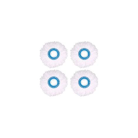 4 Stück Mikrofaser-Besenköpfe, runde Ersatz-Moppköpfe, 360-Grad-Drehmoppköpfe für die Bodenreinigung (Durchmesser 16 cm) (1/5)