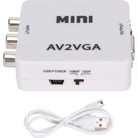 Convertisseur AV vers VGA, convertisseur vidéo de décodeur vers moniteur, couvercle de commutateur de frein de stationnement et remplacement du bouton P. (1/5)