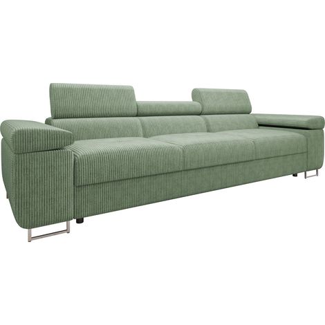 Mobilier1 – Canapé droit 3 places en velours – Dimensions 263x102x70cm – Pieds en métal – Résistance 35000 cycles Martindale (1/5)