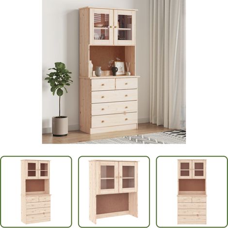 vidaXL Commode en bois - Buffet ALTA 77x35x165 cm bois massif de pin (1/5)