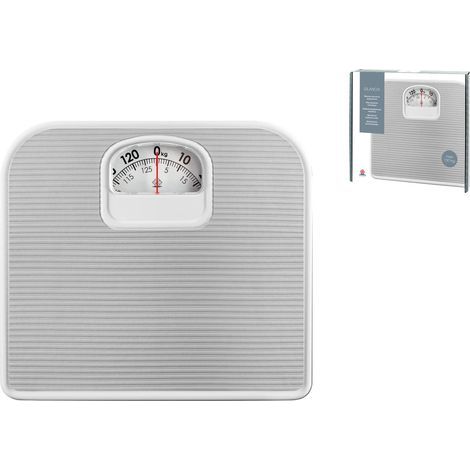 1 Pèse-personne mécanique, métal, gris, 130 kg, salle de bain (1/3)