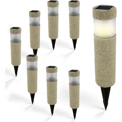 MONZANA® LED Solarlampe Außen 8er Set Wetterfest IP44 Erdspieß Solar Gartenleuchte Solarleuchte Wegeleuchte Garten Balkon