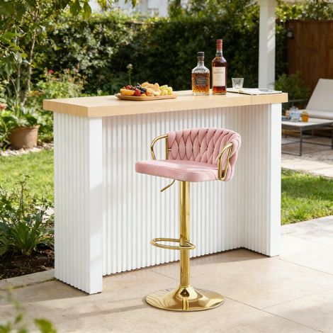 Eleganter und komfortabler Barhocker mit gepolstertem Sitz – weicher Sitz für Küche, Café oder Kochinsel – höhenverstellbar (1 Stück)