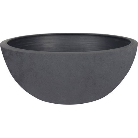 Pot de fleurs vasque Basalt Up Ø 29 x 12 cm - 5,5 L - Gris anthracite - Eda