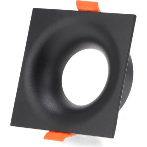 IluminaShop - Aro Fijo Cuadrado Negro Serie Infinity Para GU10/MR16 IP20 (1/2)