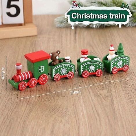 Train de Noël en bois, décorations de Noël pour la maison, ornement de sapin de Noël, cadeau pour enfants, bonne année (Style2) (1/5)