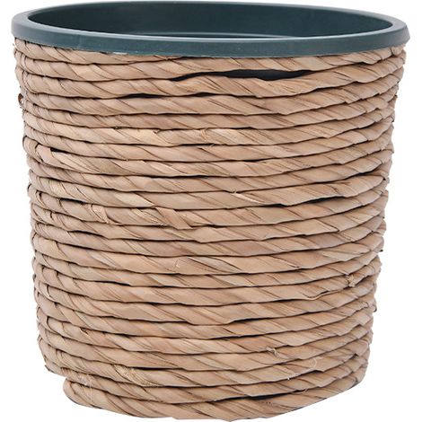 ZOLGINAH Pot de fleurs rond tressé en jonc de mer avec insert en plastique stable pour la plantation - Pot de fleurs (1/3)