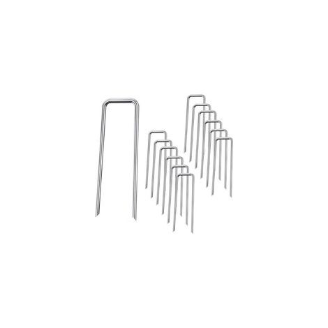 Colliers en forme de U (50 pièces), 3 mm d’épaisseur, 4 × 10 cm – Pour fixation de gazon synthétique, filets, bâches, tentes, tuyaux d’arrosage, etc. (1/4)