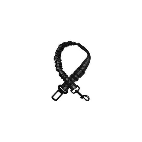 Harnais de sécurité pour chien en voiture, ceinture de sécurité auto pour chien de 53 cm, réglable avec élastique et boucle de sécurité, accessoire de voyage pour animaux de compagnie (noir) (1/5)