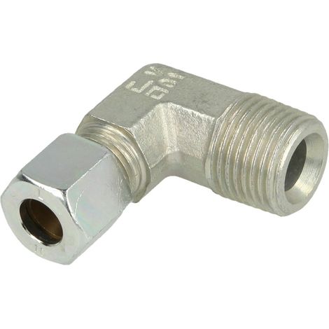 Raccord à visser coudé mâle 1/2'' x 10 mm avec filetage conique