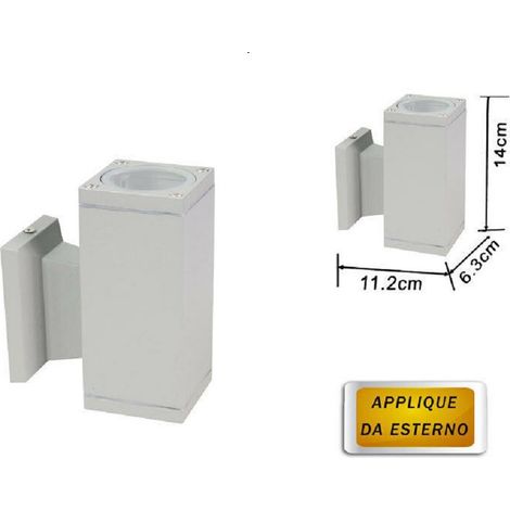 TrAdE Shop Traesio - Applique A Parete Per Esterno Giardino Ip55 Lampada Lampadina Attacco Gu10 - Grigio (1/2)