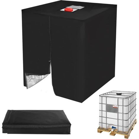 IBC-Tankabdeckung, Schutzplane für 1000-Liter-Wassertanks, IBC-Containerabdeckung, Schutzhülle mit Reißverschluss für Regenwassertanks - Crezuo