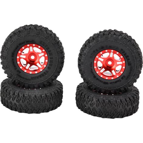 Pneu En Caoutchouc - Jante En Alliage D'aluminium - Pour Voiture Crawler Échelle 1/24 - Lot De 4 Pièces (1/5)