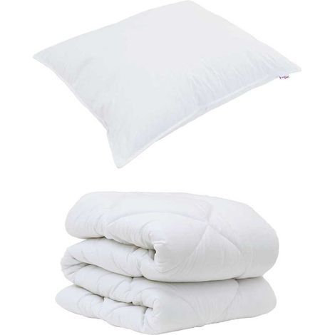 Duvet avec Oreiller avec oreiller 2 pcs,Couette Blanc Microfibre CFW96414 (1/5)