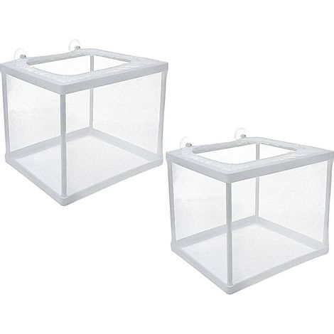 Lot de 2 boîtes d'élevage flottantes pour poissons d'aquarium, idéales pour la reproduction. (1/5)