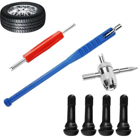 7 Pièces Demonte Valve Pneu Outil Remover, Demonte Obus Valve, Valve Pneu Voiture, Valve Tubeless pour Le Voiture Montage Et L'entretien, Kit Reparation Pneu Voiture (1/5)