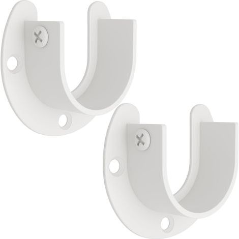 2 Pièces - Support Tringle - Fixation Murale - Acier Inoxydable Réglable Pour Tige 30-35MM - Dressing Salle De Bain Cuisine - Blanc - 5,8x5x2,2CM (1/5)