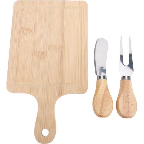 Ensemble de planches à fromage, charcuterie carrée en bois exquise avec 2 outils pour fête, réception-cadeau pour bébé, cadeau de mariage (1/5)