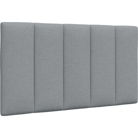 vidaXL Coussin de tête de lit Hanko gris clair 90 cm tissu