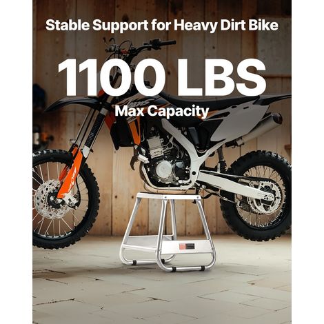 Support Moto Tout-terrain avec Capacité de Charge de 499 kg, Tabouret Lève-moto Universel et Antidérapant, Stand de Motocross en Ac… (1/5)