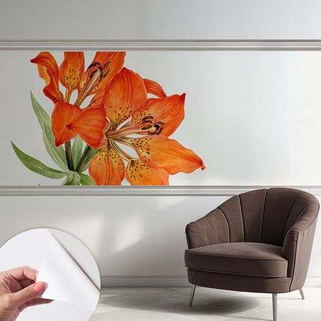 Carta da parati adesiva - lavabile - decorazione murale - per cucina - pellicola decorativa Giglio arancione 250x104 cm (1/5)