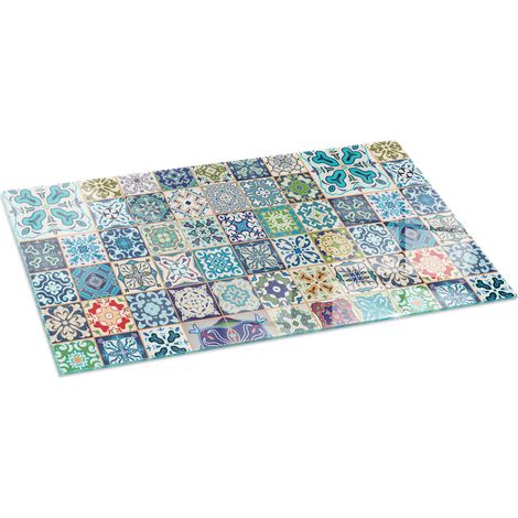 Plaque décorative de sol avec impression sous cheminée protection et design Motifs mosaïques sur carreaux 100x50 cm (1/5)