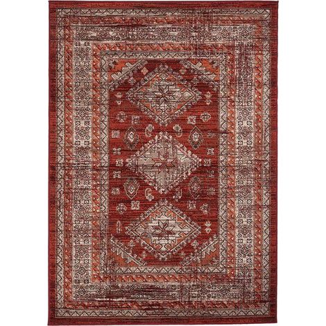 Tapis oriental 280x365 orange rectangle motif ethnique LYN1 DAZOR