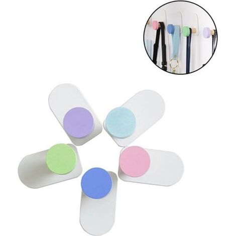 5pcs Crochet Porte Serviette Salle de Bain - Auto adhésif Résistant - Salle de bain cuisine bureau (1/5)
