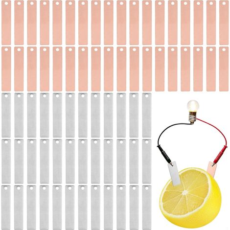 72Pcs Plaques d'Anode Cuivre et Zinc pour Galvanoplastie (1/5)