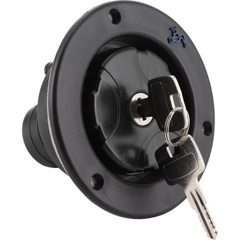 RV Inlet Lockable 80mm Waterproof Water Cap Inlet Fill Tank Equipment with 2 Keys Fits for 38mm Water Pipes, 30-40mm Door Plate for Camper Trailer Caravan (1/5)