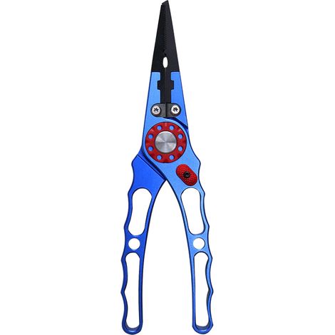 Multi-functional lure pliers, hook remover, Dyneema fishing line cutter, hook tier, fishing pliers, fish control pliers - royal blue - (1/3)