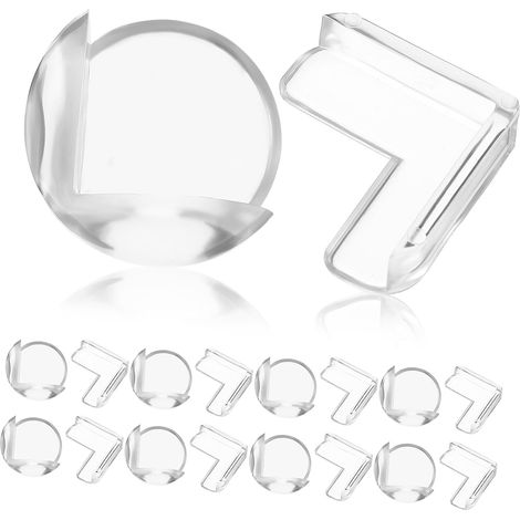 20 protège-coins pour meubles, transparent, rond, pour tables (1/5)