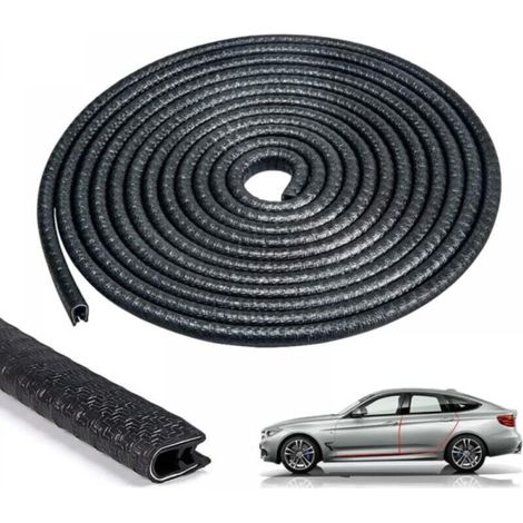 Protezione per bordi porta, protezione per porta 10M, guarnizione di protezione in gomma a forma di U per porte (10M, nero)
