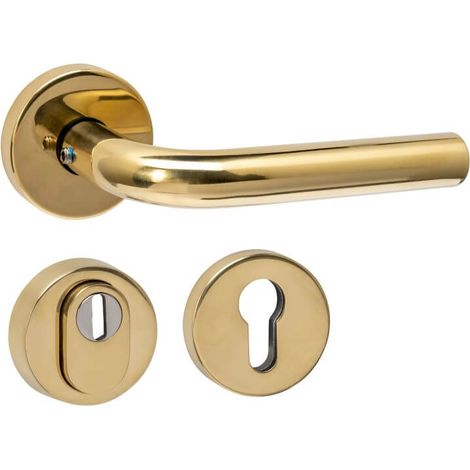 Jeu de quincaillerie de porte arrière Luzern Laiton rond - 0013.405716 (1/2)