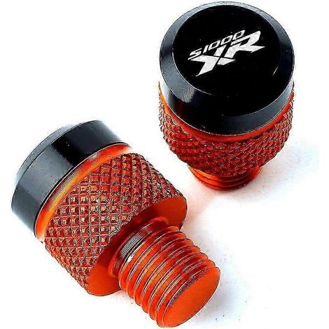 Accessoires moto pour BMW S1000R, S1000XR, S 1000 RS, 1000 XR (2021-2022) : bouchons de rétroviseurs en aluminium CNC M101,25, vis et boulons, couleur : orange (S1000XR). (1/4)