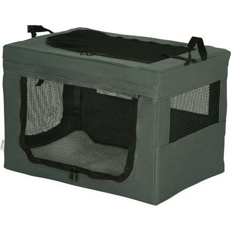 Bolsa para perros caja para perros con ventana de malla caja de transporte para gatos con cojin oxford gris para perros de hasta 4 kg 211500533 211500533 (1/5)